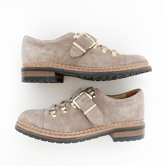 The Office of Angela Scott Mr. Logan Oxfords EU 37.5 US 7.5 Taupe Suede Shoes - Picture 7 of 10